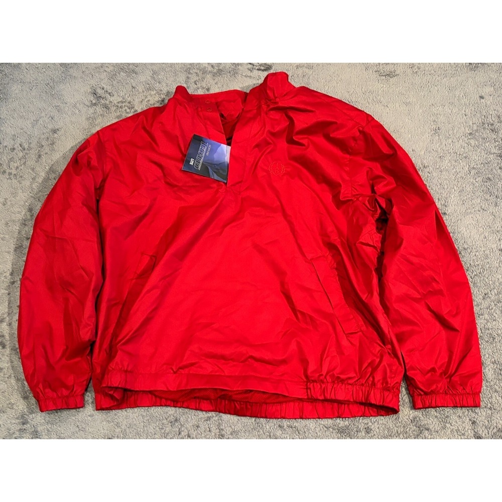 NWT North End Techno Lite Rain Jacket Mens 2XL XXL Red Nylon Lined IAD Company